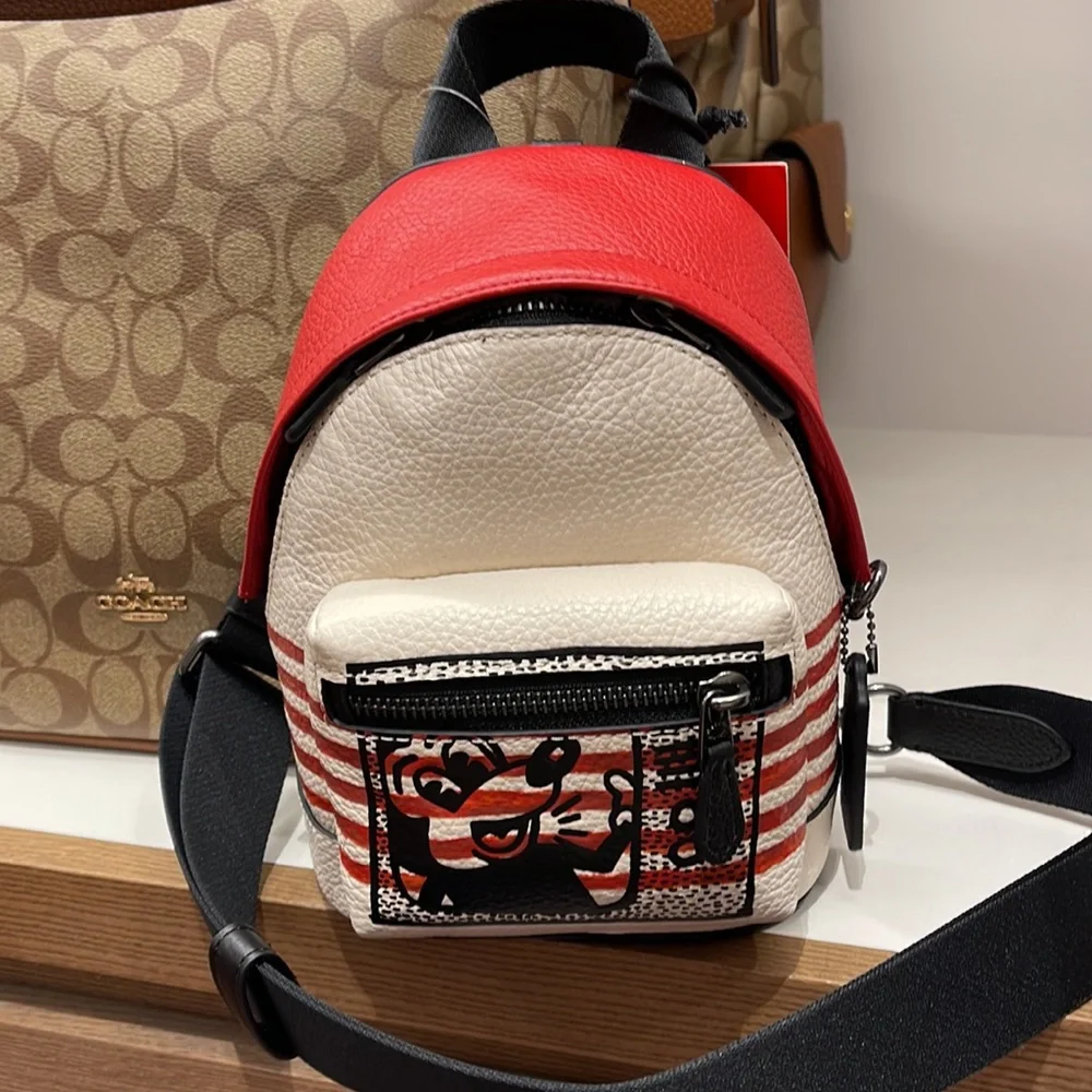 Coach Disney Mickey Mouse X Keith Haring Small West Backpack Crossbody - Picture 16 of 16
